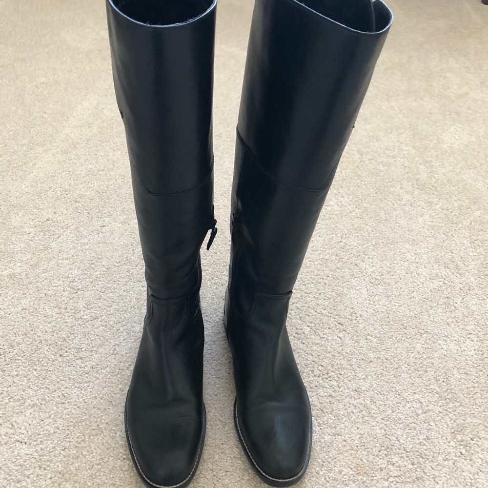 Cole Haan black leather riding boots